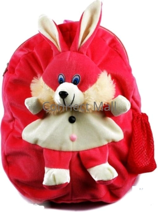 DP BAG Polyster Solid Rabbit Character 1 Compartment Fit for School/Picnic/Bagpack of Kids Children and Baby - Free Size, Red, Velvet, Pack of1